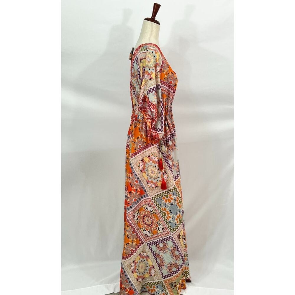 Johnny Was Multicolor Geometric Patchwork Maxi Dr… - image 6